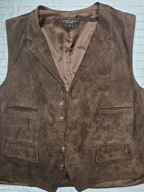 Golden Bear Sportswear Brown Genuine Suede Leather Vest - Men's Large - Pala Bro